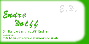 endre wolff business card